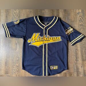 Michigan Wolverines Colosseum Baseball Jersey Mens, Medium